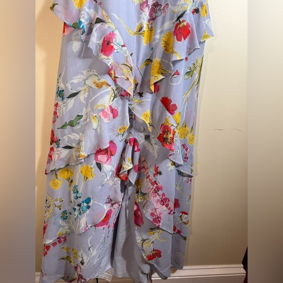Rachelle Roy floral maxi, ruffles great movement semi sheer at waist size 0 - Picture 9 of 11